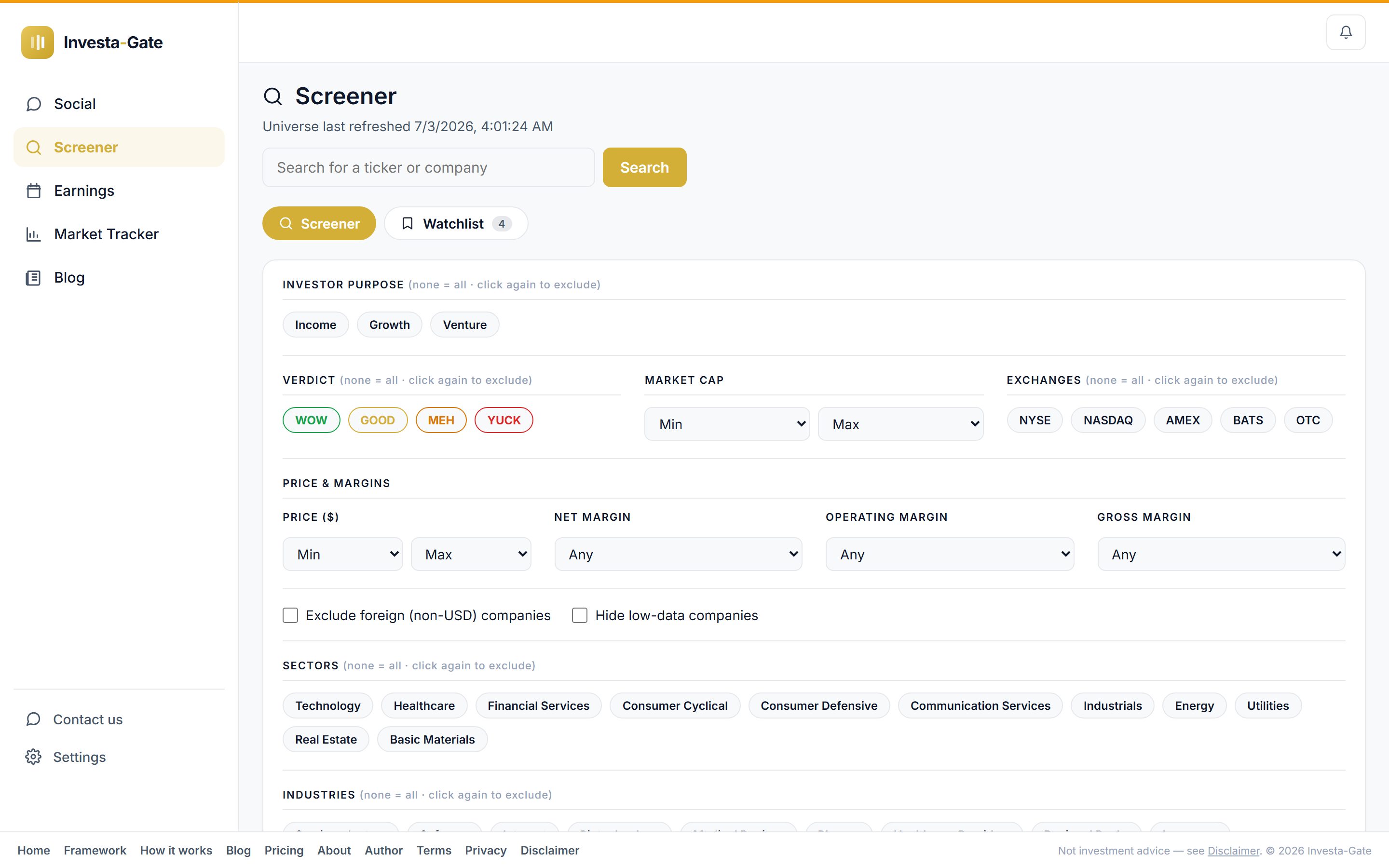 Screener — screen 2 of 2