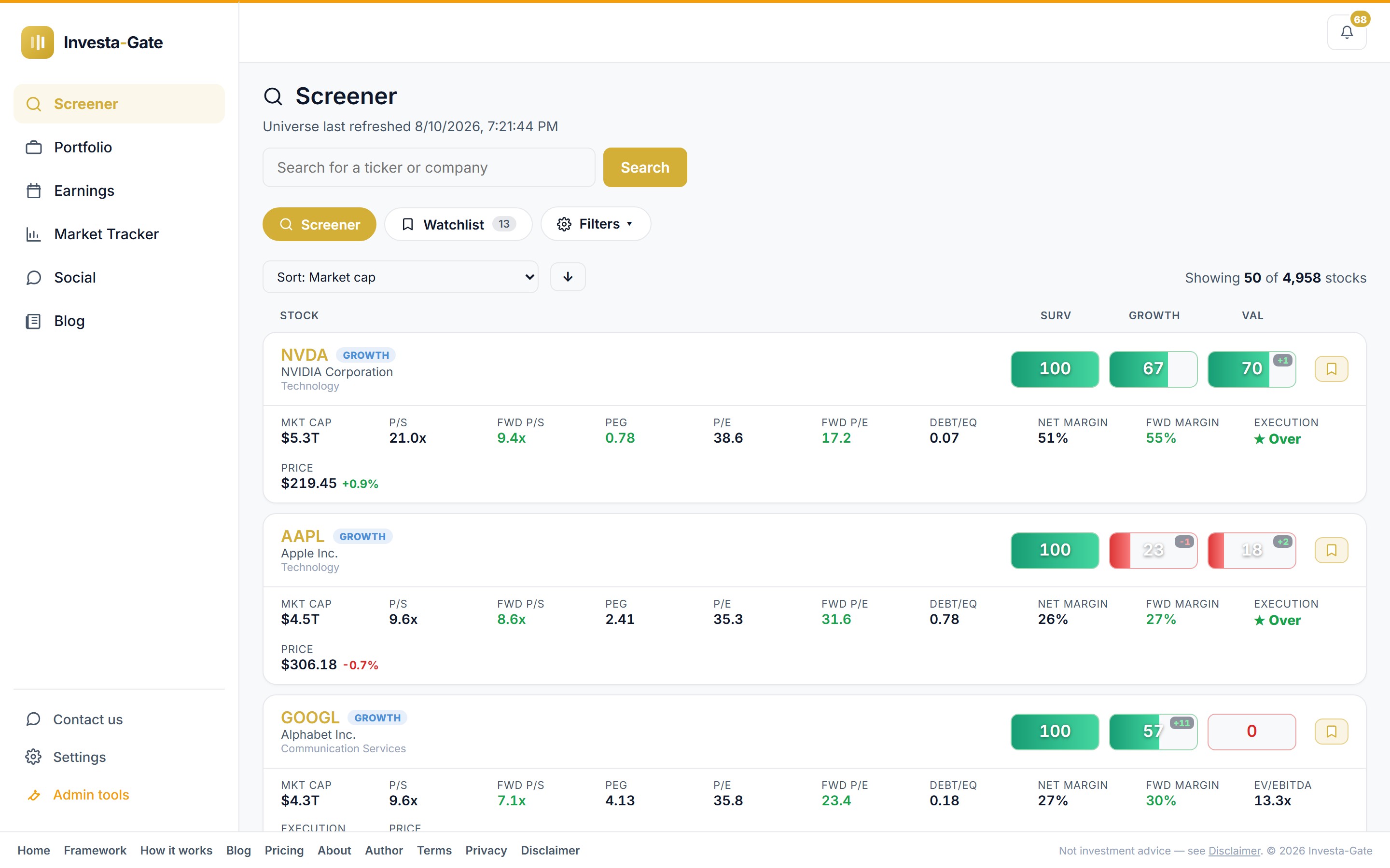 Screener — screen 1 of 2